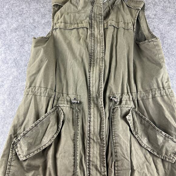 Levi Strauss & Co Army Green Cargo Zip Up Tunic Vest with pockets size‎ S - Picture 7 of 8